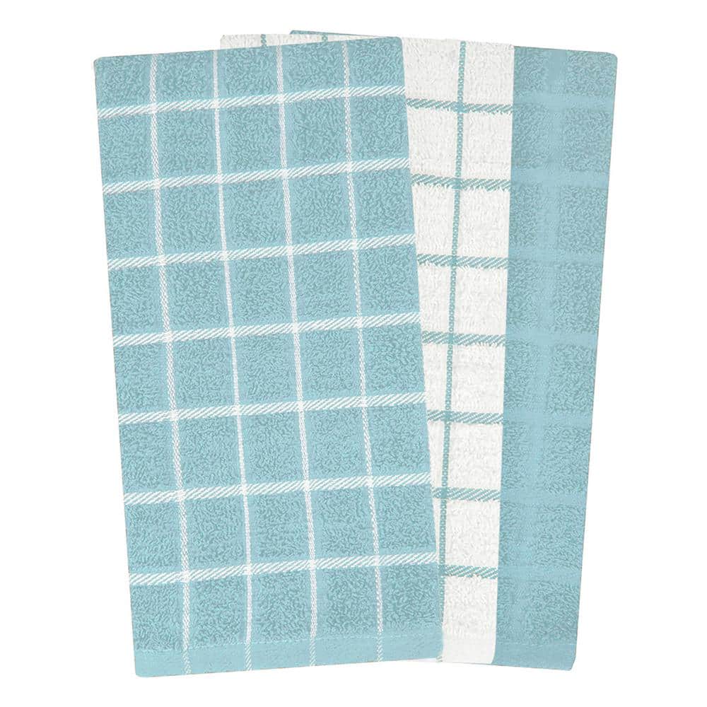 Dew Terry Cotton Check Kitchen Towel Set, 3-Pack