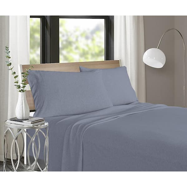 Unbranded Luxury 4-Piece set, Periwinkle Color, Solid 70 Model/30 Cotton Queen Size, Jersey Knit Sheet Set