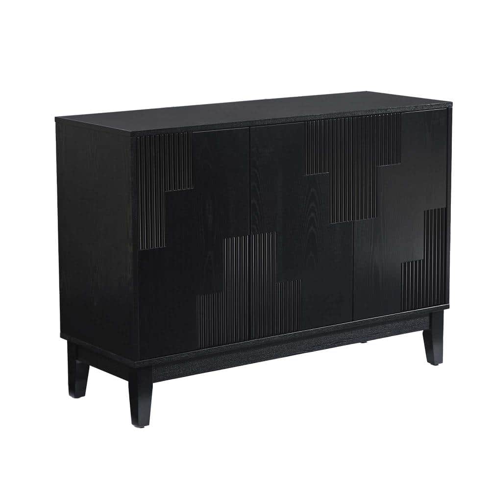 44 in W x 16 in D x 31 in H Linen Cabinet, Buffet Cabinet, Farmhouse Sideboard in Black with Storage, Adjustable Shelves price history on PriceWatchPro
