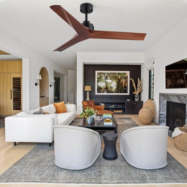 Avex 52 in. Black Brown Smart Indoor Wood Standard Downrod Mount Ceiling Fan with Remote Control