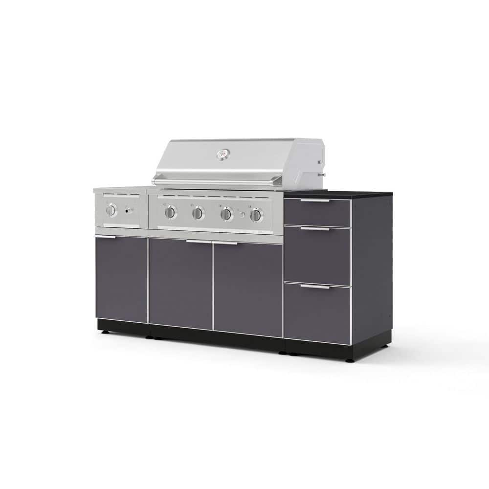 "Outdoor Kitchen 6-Piece 4-Burners Propane Gas Grill Island in Gray w/36"" Performance Grill & Dekton in Sirius-Countertop" price history on PriceWatchPro