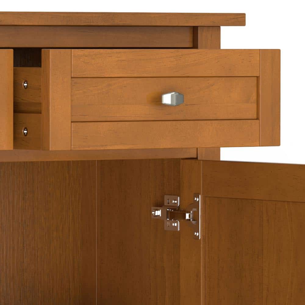 Light Golden Brown Solid Wood 36" Freestanding Storage Cabinet