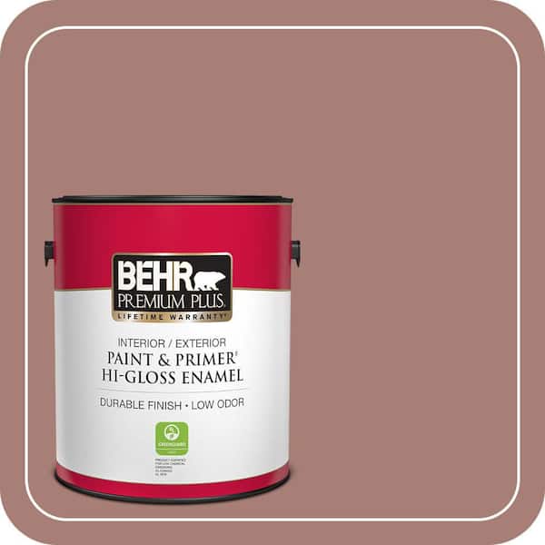 BEHR PREMIUM PLUS 1 gal. #MQ1-52 Fresh Cedar Hi-Gloss Enamel Interior/Exterior Paint & Primer