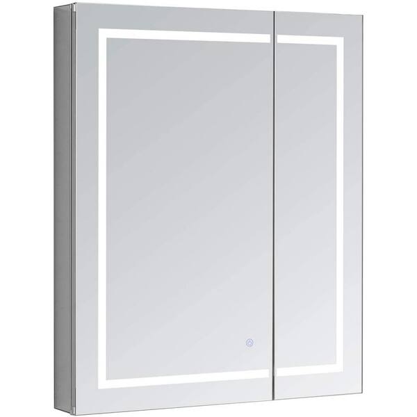 Aquadom Royale PlusV2 36 in. W x 30 in. H Recessed/Surface Mount Medicine Cabinet with Mirror, Bi-View Door, LED, Defogger