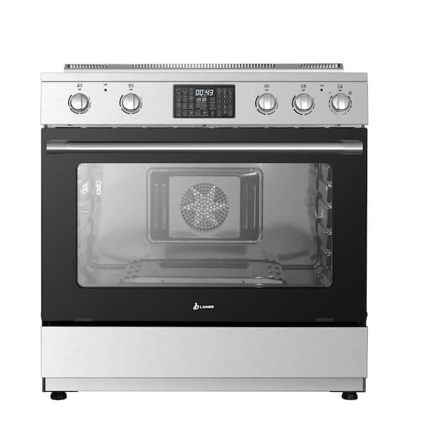 36 in. 5-Burners Air Fry Convection Oven Freestanding Electric Range with Rotisserie and Pizza