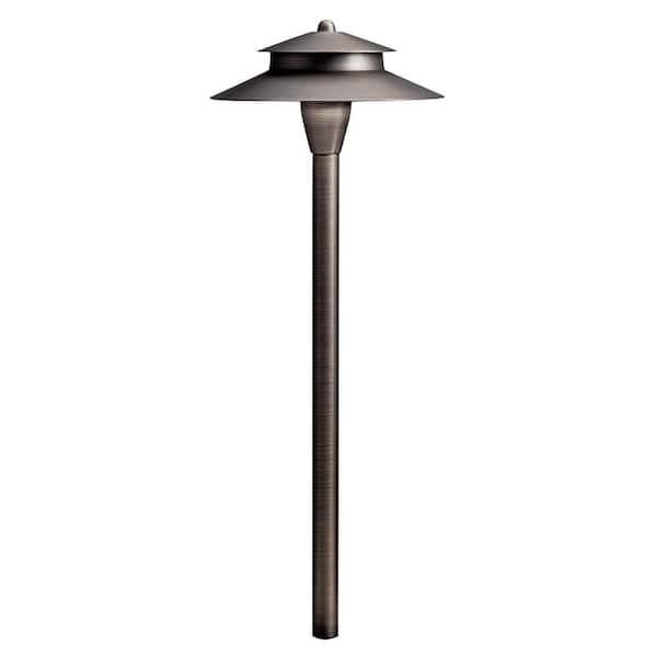 KICHLER Low Voltage 8.5 in. Centennial Brass Hardwired Weather Resistant Path Light with No Bulbs Included