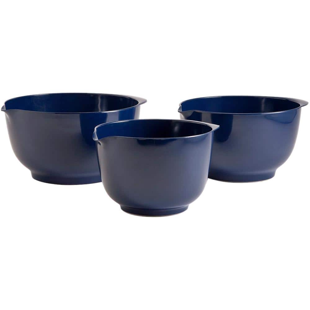 Hutzler 3 Piece Melamine Mixing Bowl Set; Cobalt Blue