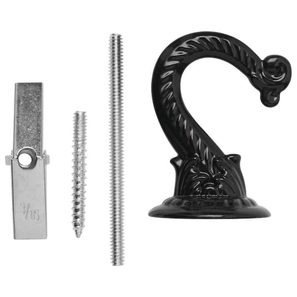 Vigoro 1.574 in. x 0.23 in. x 11.73 in. Black Iron Extender Hook 594209 -  The Home Depot