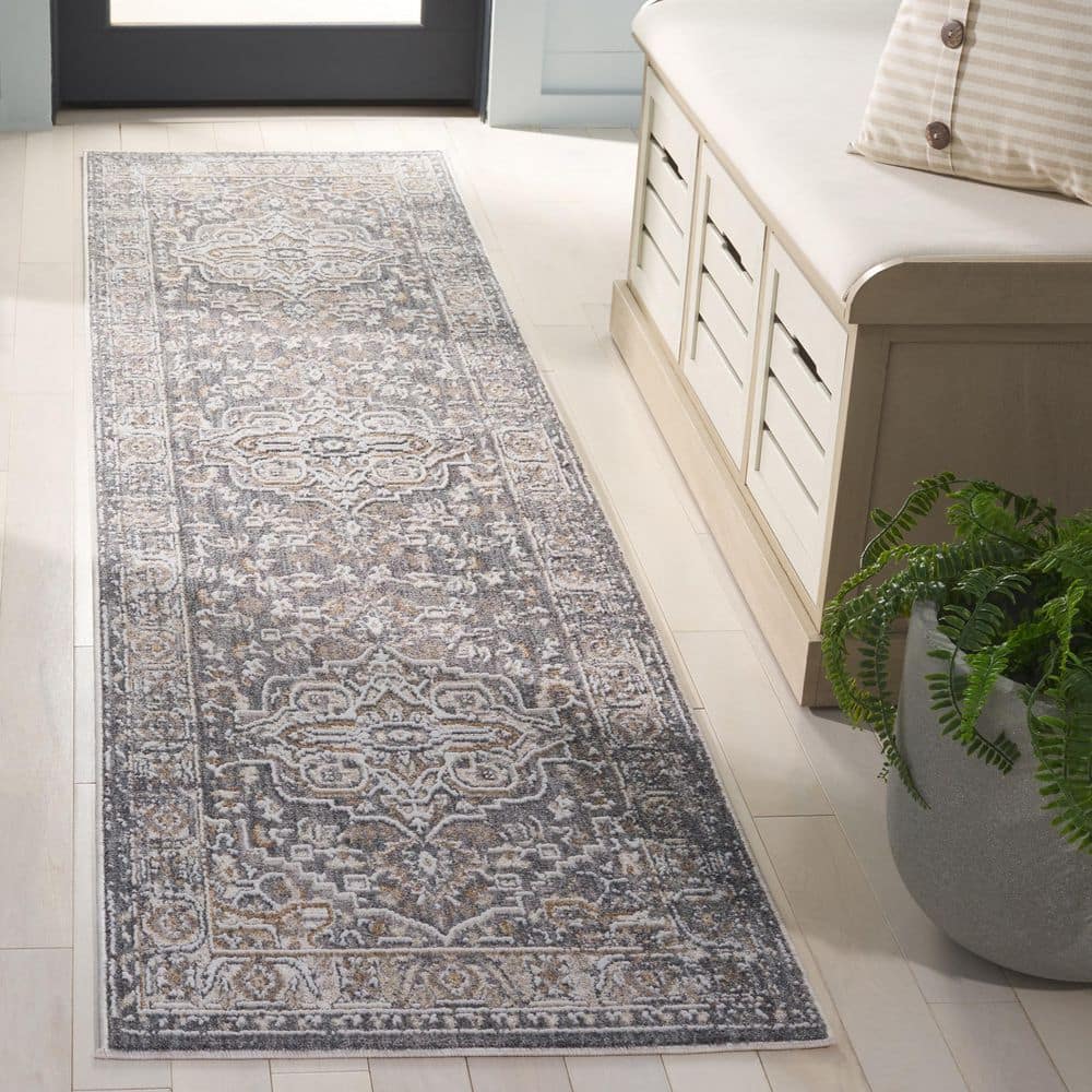Finley 2 ft. x 10 ft. Dark Gray/Beige Ornate Medallion Runner Rug price history on PriceWatchPro