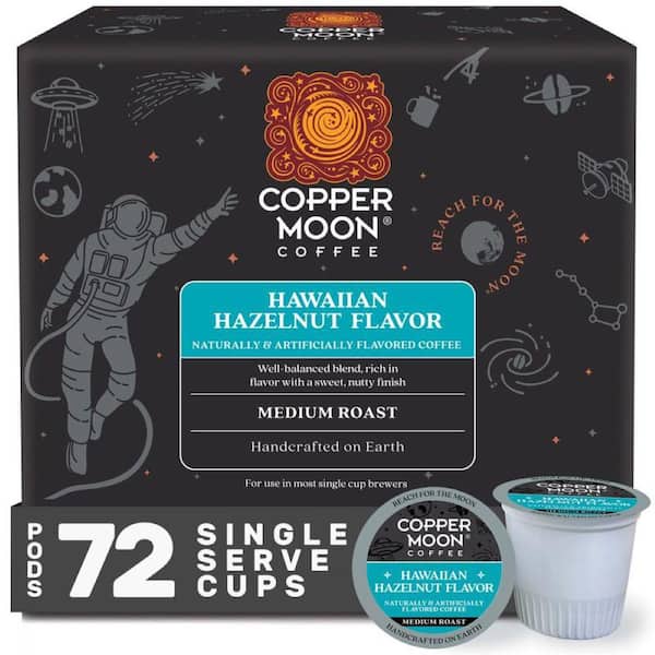 Single Serve Coffee Pods for Keurig K-Cup Brewers, Medium Roast, Hawaiian Hazelnut Blend (72-Pack)