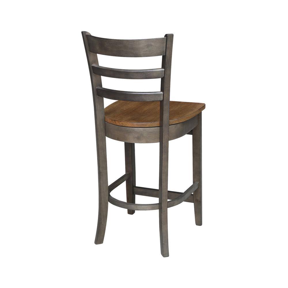Elegant Emily Black Solid Wood Counter-Height Stool - 24" Seat