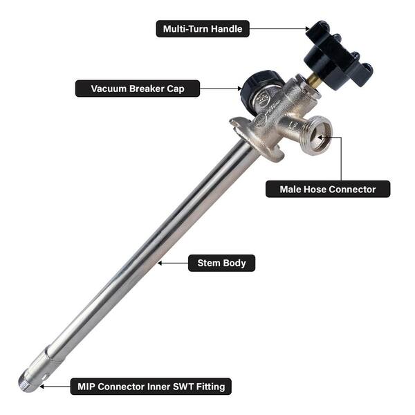 Hot Cold Hose Bib WHK 12"Inch Frost Anti-Siphon Sillcock 1/2 Inch PEX A X 3/4 Inch Hose Bibb,Frost Anti Freeze Outdoor Water Faucet