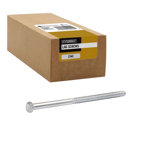 10 Pack 1/2 X 6 Inch Lag Screws / J Bolts – Right Hand Thread, Unbranded