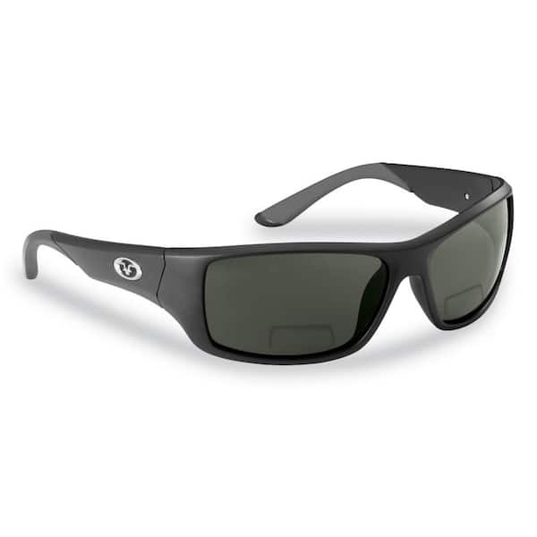 Flying Fisherman Triton Polarized Sunglasses in Black Frame with Smoke Lens  Bifocal Reader 200 7391BS-200 - The Home Depot