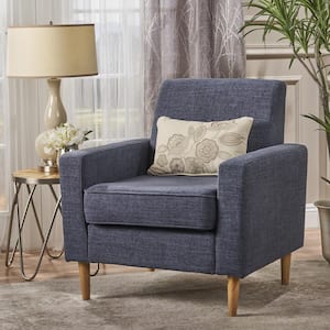 Sawyer Dark Blue Fabric Upholstered Club Chair