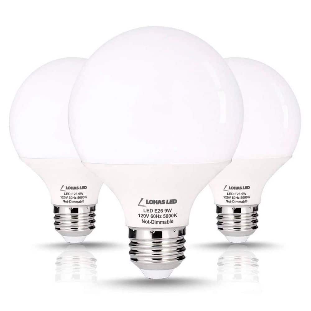 60 Wattage Equivalence 9-Watt G25 LED Light Bulb E26 Frosted White 5000K Non-Dimmable (3-Pack) price history on PriceWatchPro