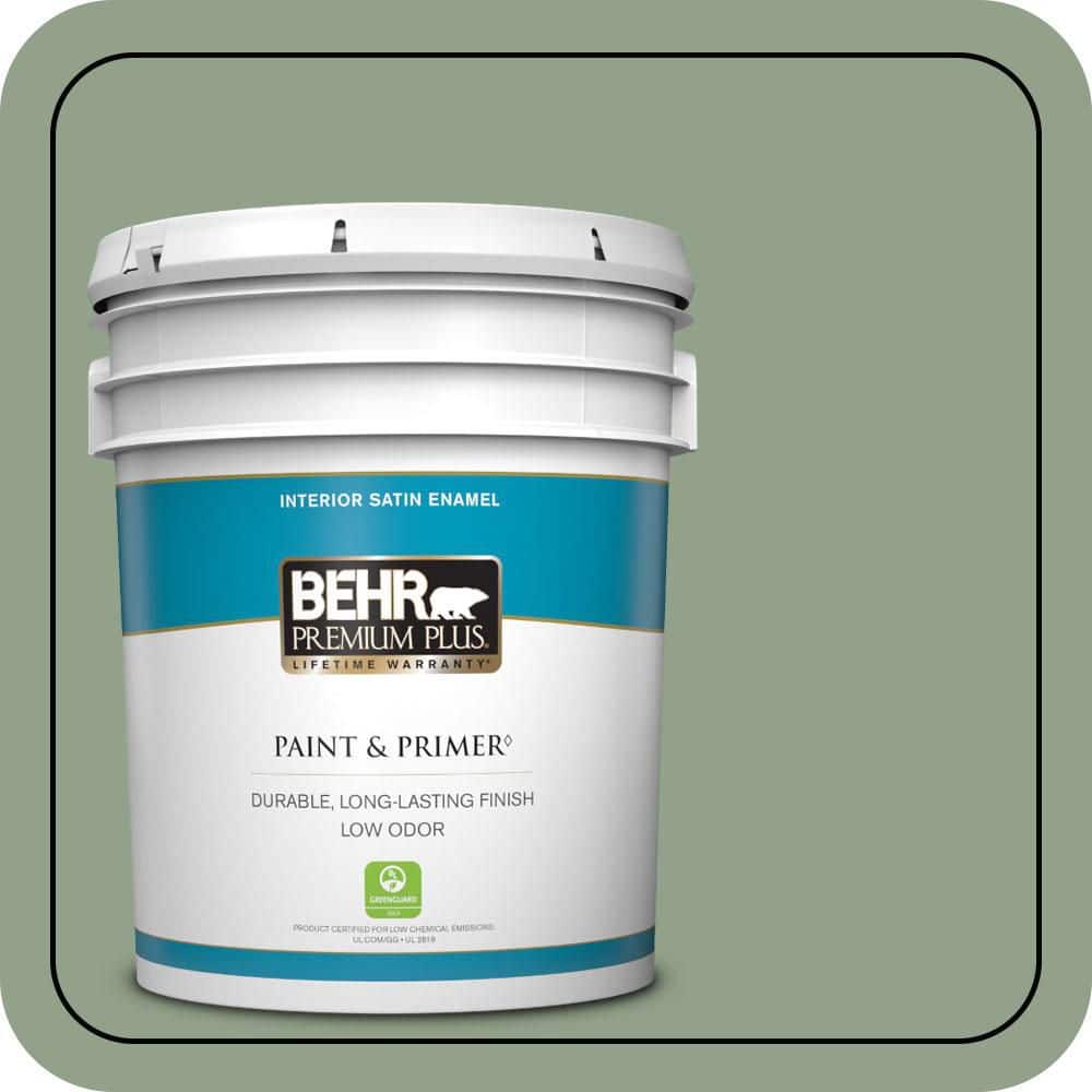 5 gal. #440F-4 Athenian Green Satin Enamel Low Odor Interior Paint & Primer price history on PriceWatchPro