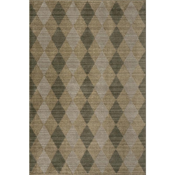 Lyrisse Mid Century Diamond Area Green 5 ft. x 8 ft. Indoor Area Rug