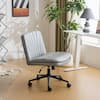 Winado Oil-Waxed Leather Seat Swivel Adjustable Office Chair in Gray K1G98000221