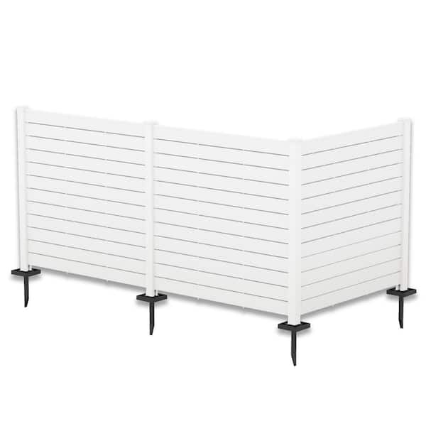 4.17 ft. W x 4.17 ft. H White Vinyl Privacy Fence Panels Kit