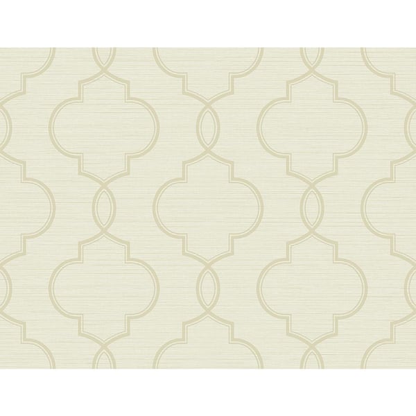 Kenneth James Malo Cream Sisal Ogee Vinyl Strippable Wallpaper (Covers 60.8 sq. ft.)