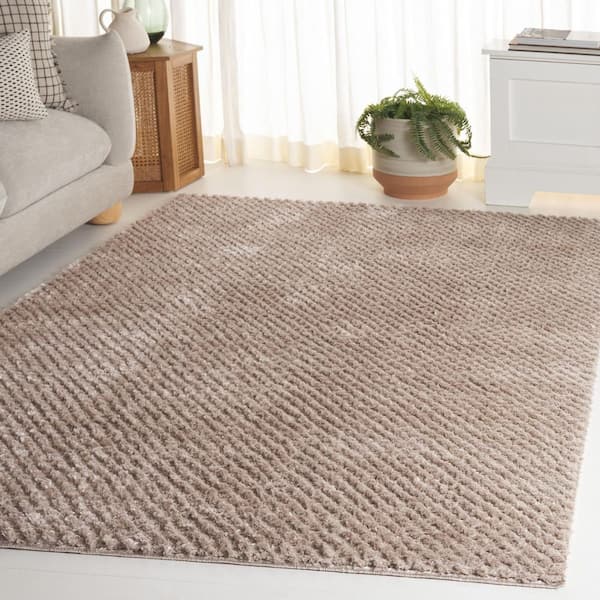 Penelope Shag 9 ft. x 12 ft. Taupe Gradient Solid Area Rug