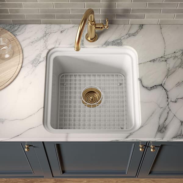 Audrine by Studio McGee Fireclay 18.6 in. Undermount Bar Sink In White