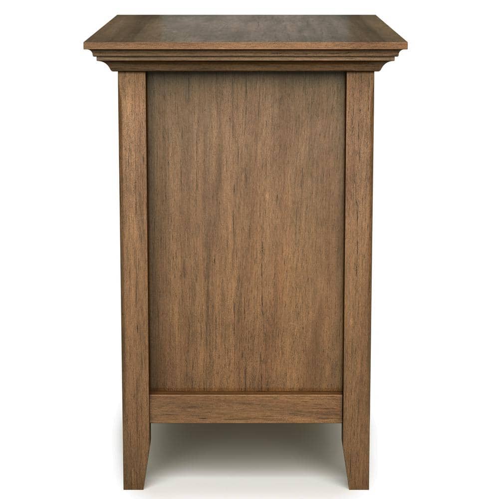 Amherst Rustic Natural Aged Brown Solid Wood Bedside Nightstand with 2 Drawers