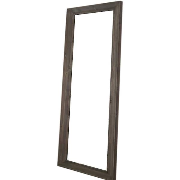 Unbranded 22 in. W x 65 in. H Home Rustic Wood Framed Gray Full Length Floor Mirror