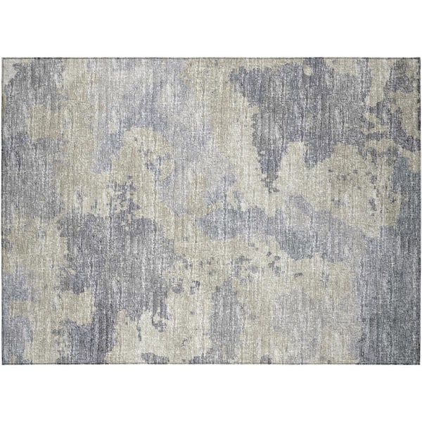 Accord Black 1 ft. 8 in. x 2 ft. 6 in. Abstract Indoor/Outdoor Washable Area Rug