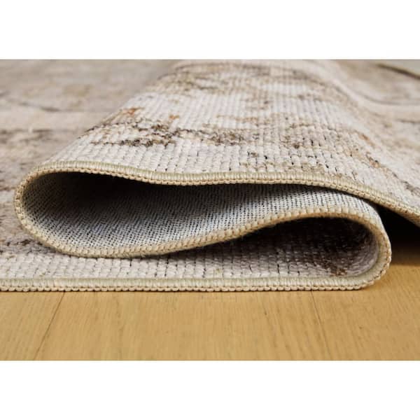 Livdon 8 X 10 Brown/Beige Medallion Machine Washable Area Rug