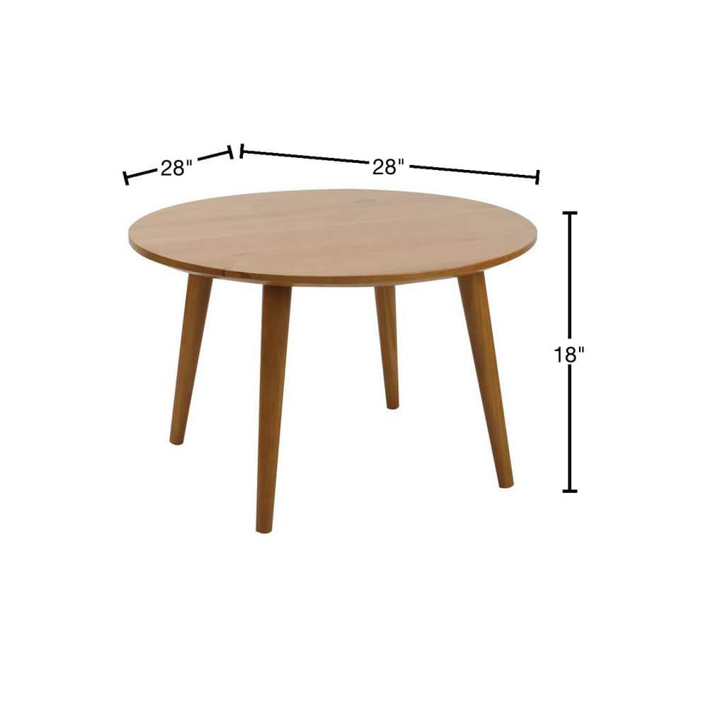 Mesa Natural Cherry Round Coffee Table with Maple Top and Storage