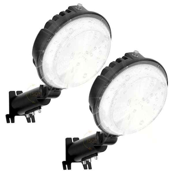 20000 Lumen 150W Black Integrated LED Floodlight 6500K Adjustable Angle Daylight IP66 Waterproof (2-Pack)