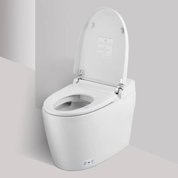 Unbranded Elongated Smart Toilet with Bidet, Adjustable Sprayer, and Auto Features - White