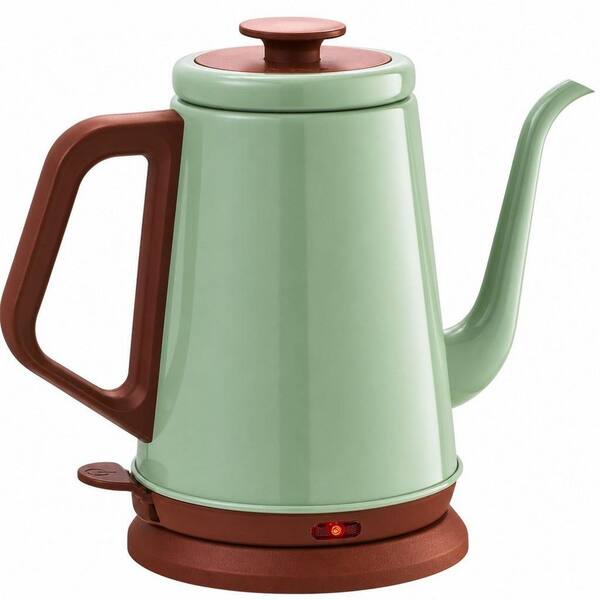 Green BPA Free Stainless Steel 33.81 fl. oz. Gooseneck 1000W Electric Tea Kettle