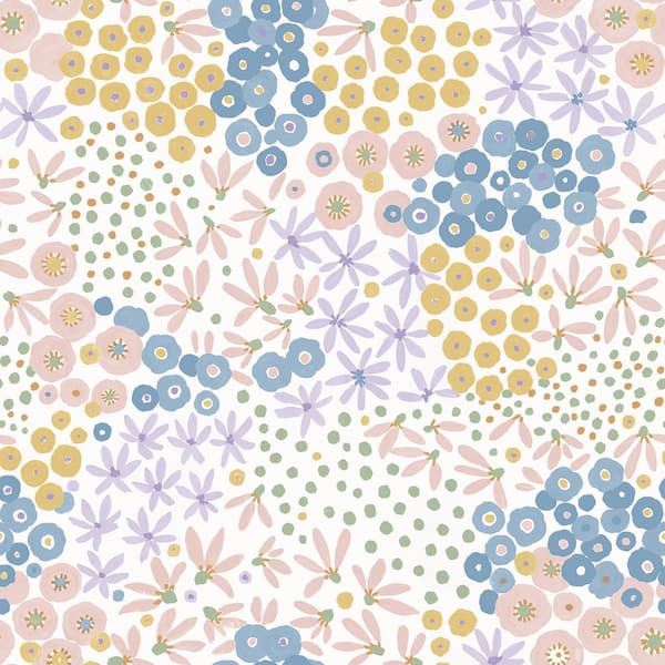 NuWallpaper Floral Bunch Multi-Colored Bright Peel and Stick Wallpaper Sample
