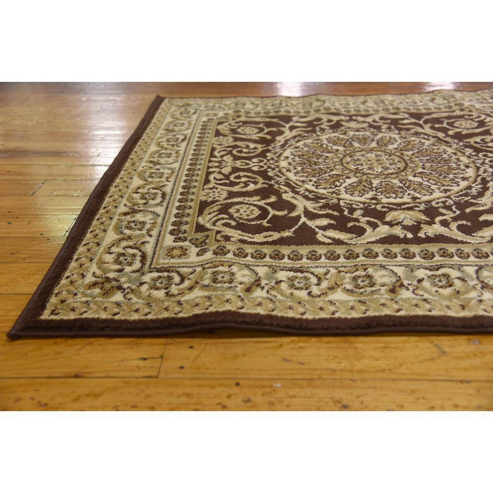 Versailles Elegance Brown 4' Square Synthetic Area Rug