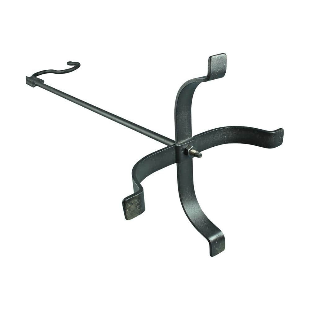 Black Wrought Iron Freestanding Christmas Stocking Holder with Hooks