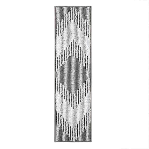 Unbranded Grey 8 in. x 30 in. Stair Tread Cover Set (Set of 15)