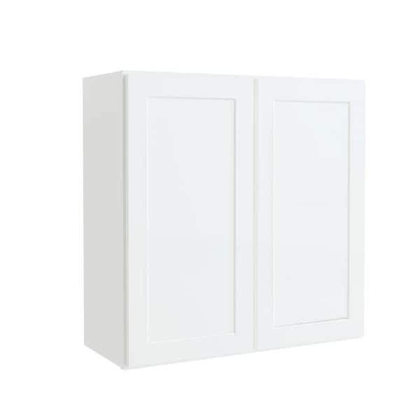 Hampton Bay Courtland 30 in. W x 12 in. D x 30 in. H Assembled Shaker Wall Kitchen Cabinet in Polar White