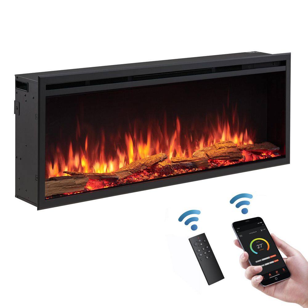 Smart Deep 50 in. W Wall Mount Electric Fireplace, Touch Control Panel and Remote Control Multi Flame Color Combinations price history on PriceWatchPro