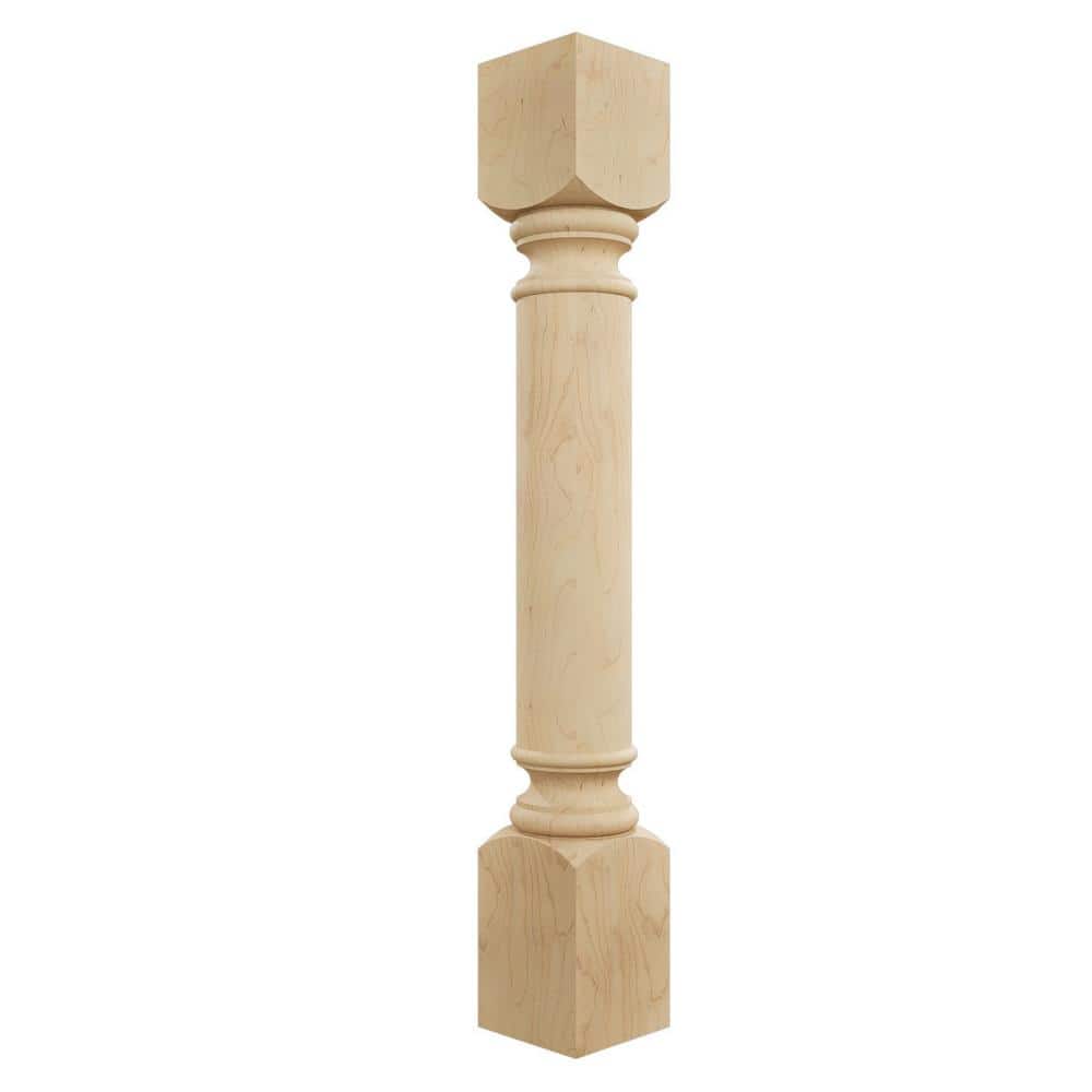 Ekena Millwork 5 in. x 5 in. x 35-1/2 in. Unfinished Maple Traditional ...