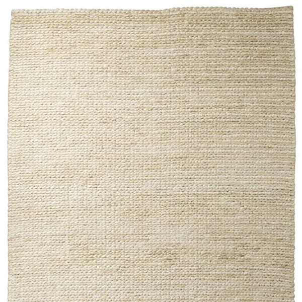 9 ft. x 12 ft. Natural Solid Color Washable Area Rug