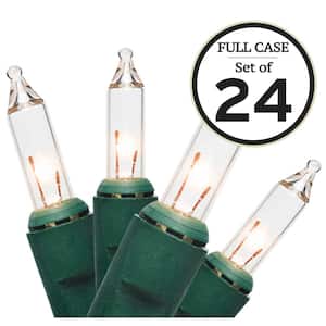 Professional Series 100-Light Clear With Green Wire Mini Light Set (Set of 24)