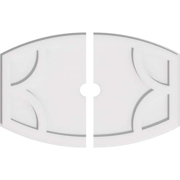 Ekena Millwork 26 in. W x 17-3/8 in. H x 2 in. ID x 1 in. P Kailey Architectural Grade PVC Contemporary Ceiling Medallion (2-Piece)