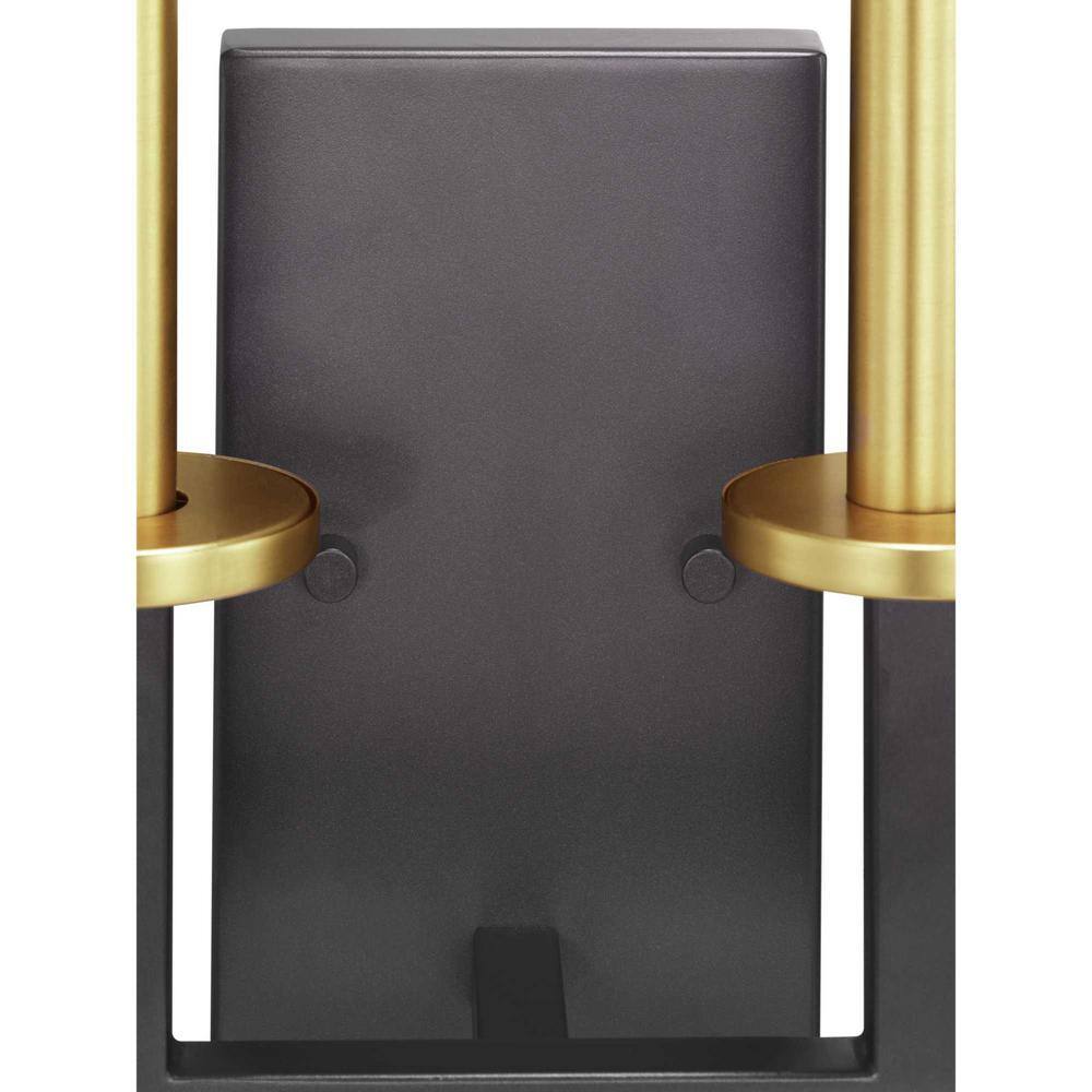 Blakely Graphite and Satin Brass 2-Light Wall Sconce