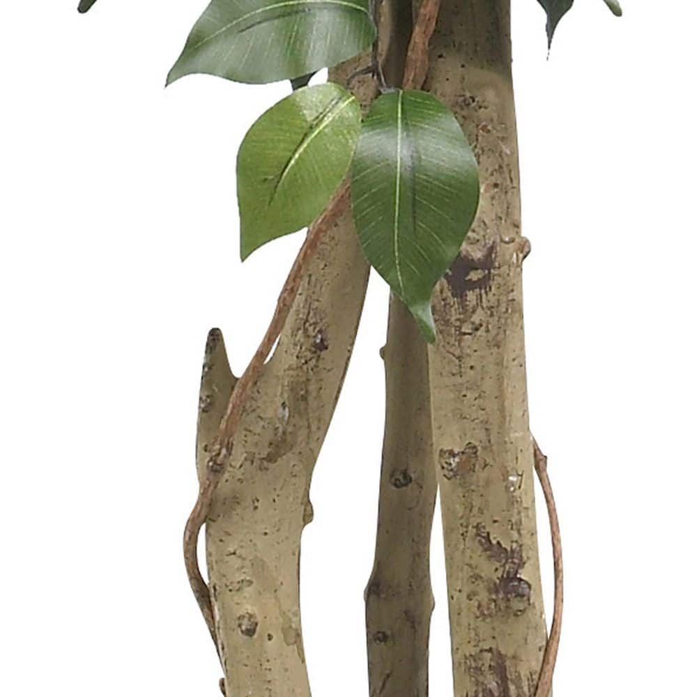 4-Foot Green Silk Ficus Tree in Black Pot