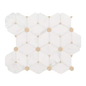 Cecily 11.50 in. x 14.50 in. x 10 mm Polished Marble Mosaic Tile (0.95 sq. ft.)
