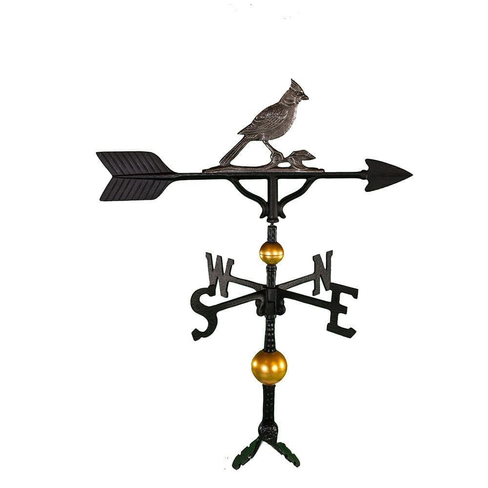Montague Metal Products 32-Inch Weathervane with Swedish Iron Cardinal Ornament 