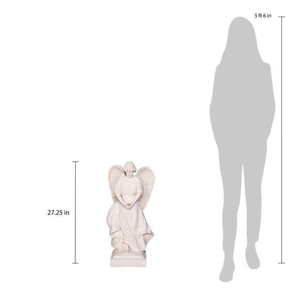 MPG 27.25 in H Angel Statue in Light Aged White PF6326LAW - The